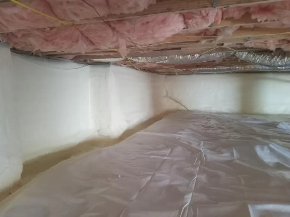 Crawl space encapsulation with closed-cell spray foam for Attic Insulation in Nyack